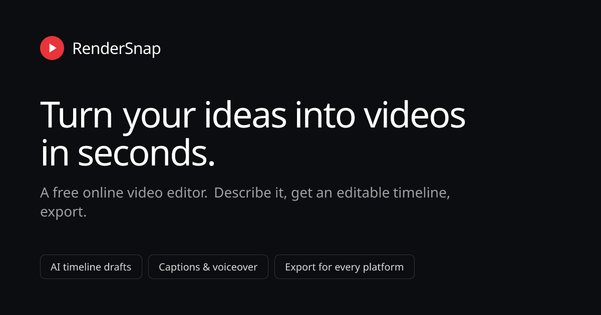 RenderSnap — API-First Video Rendering & Automation | RenderSnap